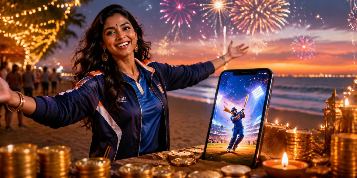 Mobile user placing bet during festival season on 6673