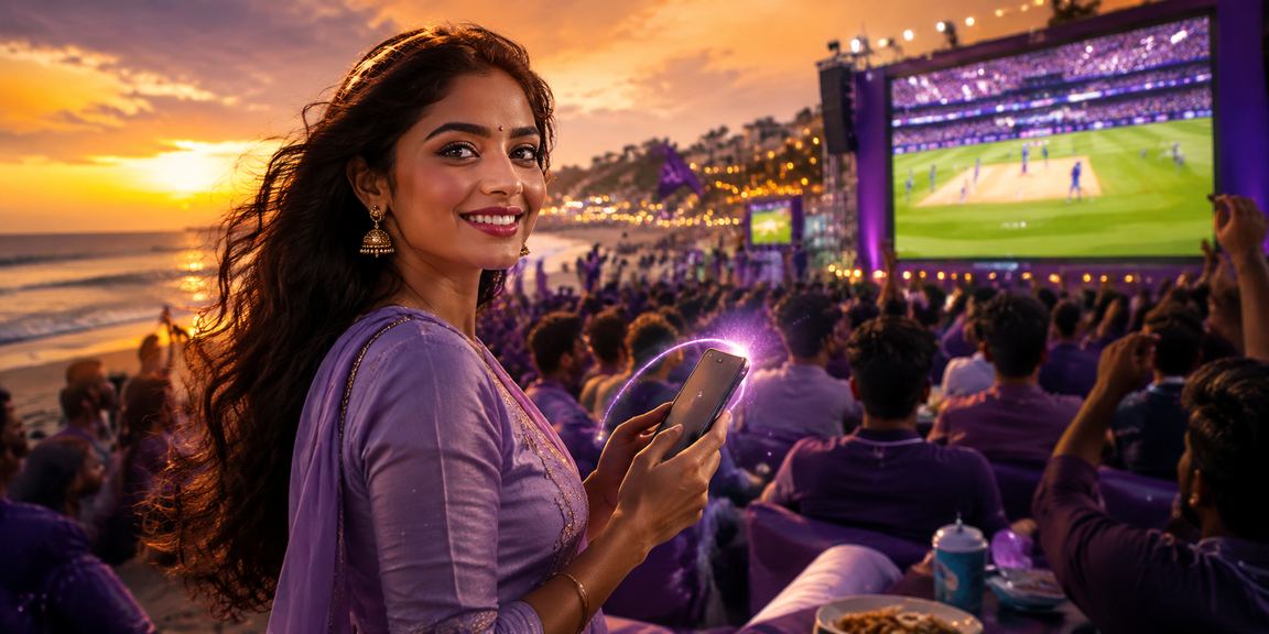 Cricket stadium view with exciting atmosphere in India